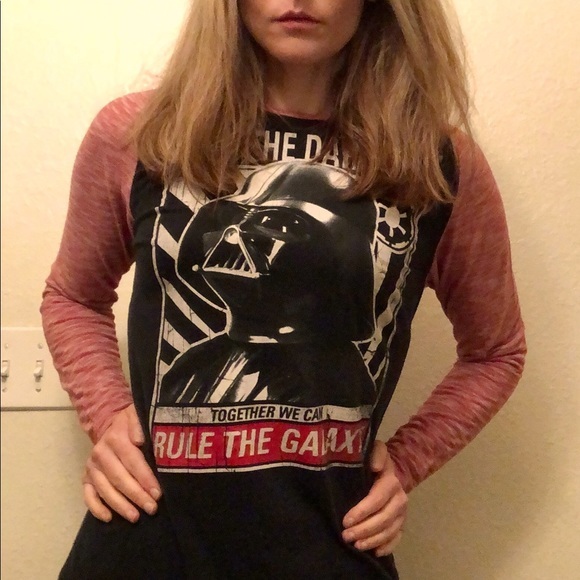 Star Wars unisex red and black Darth Vader Long Sleeved Tee - Picture 4 of 11